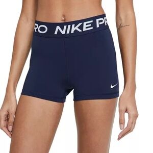 Nike Pro Women's 3" shorts (4 pair included - 3 navy + 1 black) | Size Medium